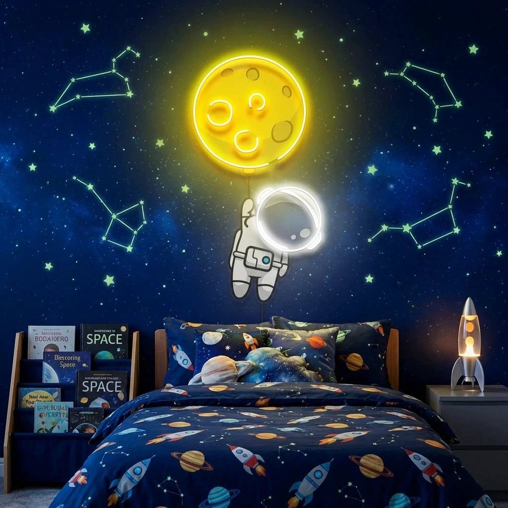 Planet Balloon Artwork Led Neon Sign Light