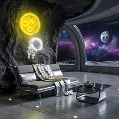 Planet Balloon Artwork Led Neon Sign Light