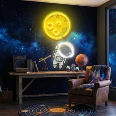 Planet Balloon Artwork Led Neon Sign Light