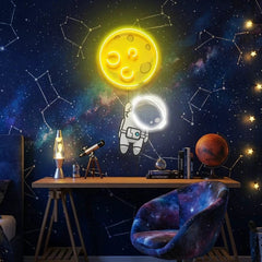 Planet Balloon Artwork Led Neon Sign Light