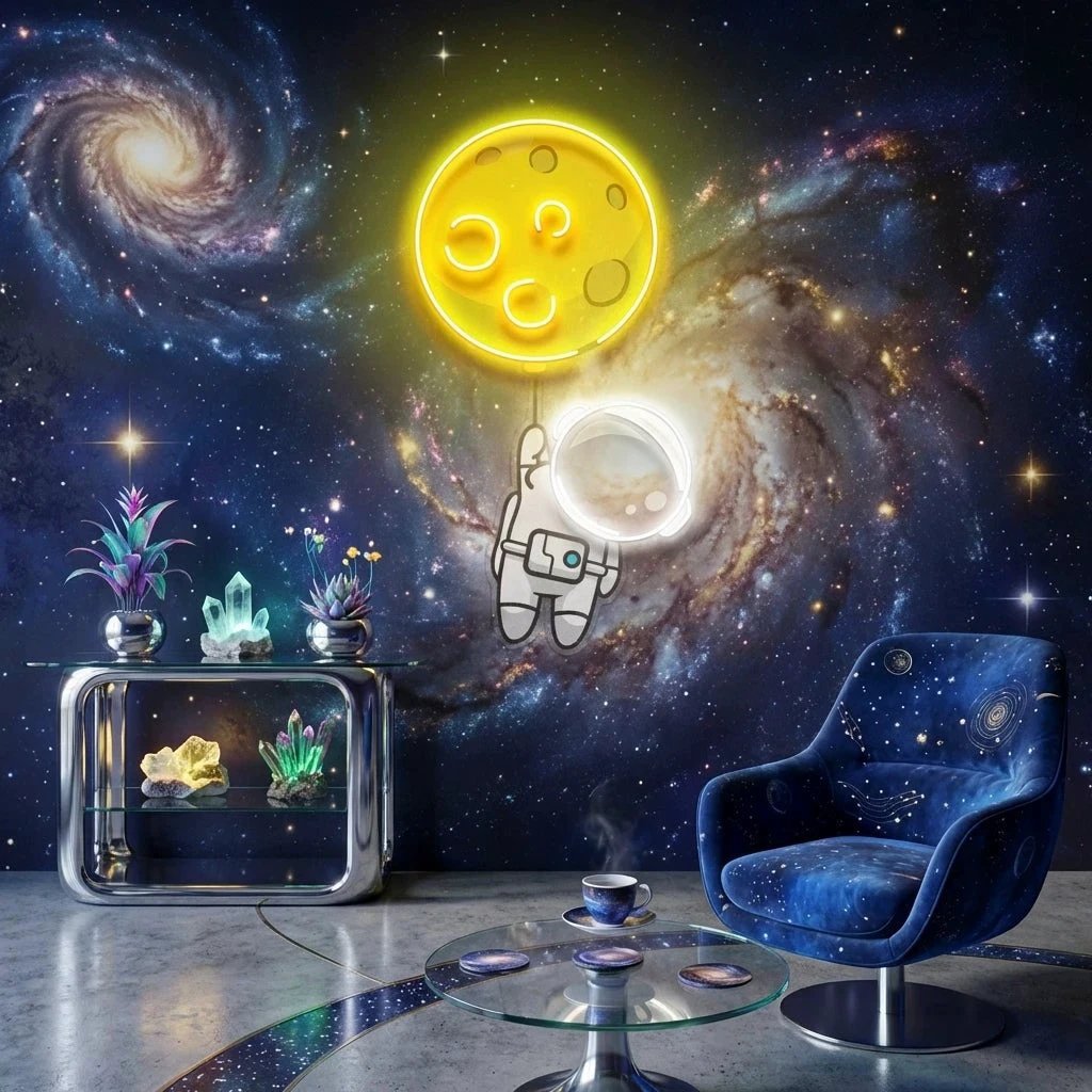 Planet Balloon Artwork Led Neon Sign Light