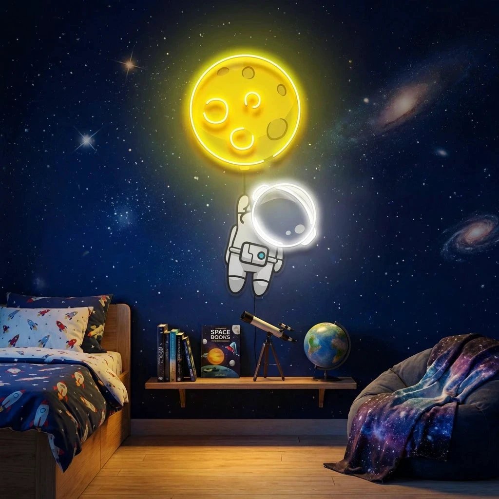 Planet Balloon Artwork Led Neon Sign Light