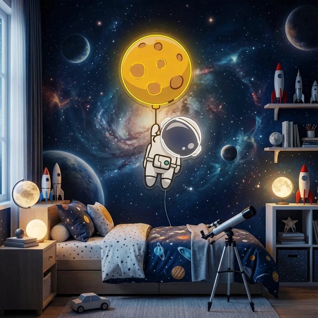 Planet Balloon Artwork Led Neon Sign Light