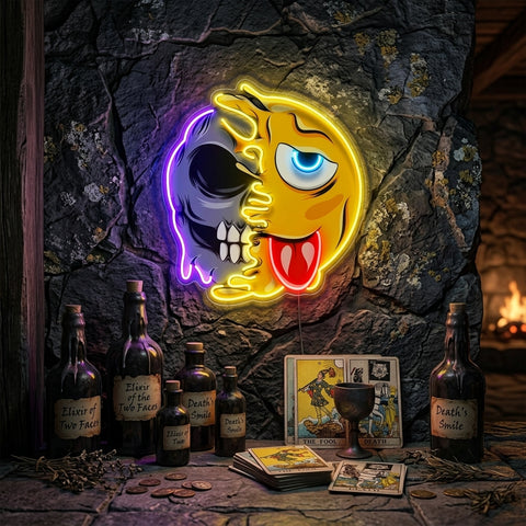 Pleh Emoji Skull LED Neon Sign Light Pop Art