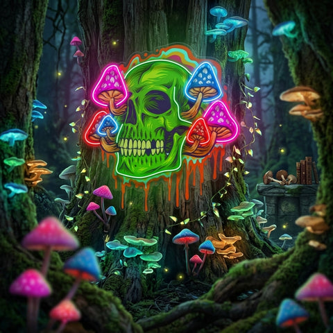Psychedelic Head Skull LED Neon Sign Light Pop Art