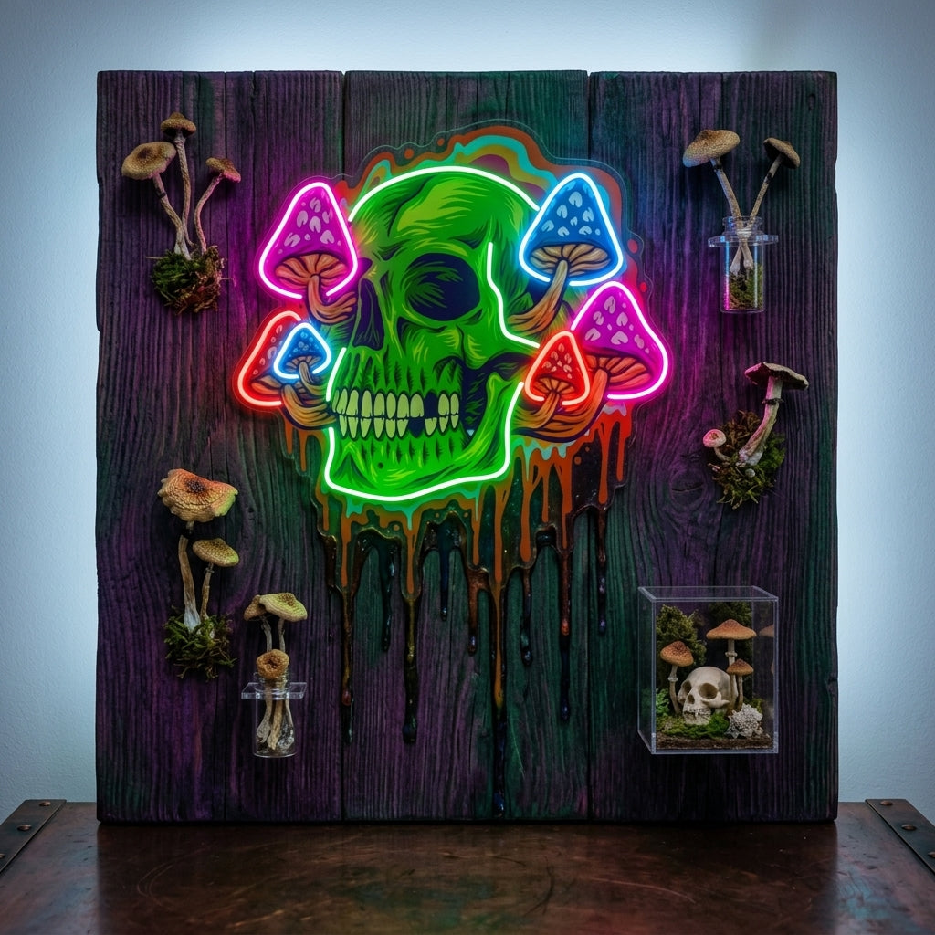 Psychedelic Head Skull LED Neon Sign Light Pop Art