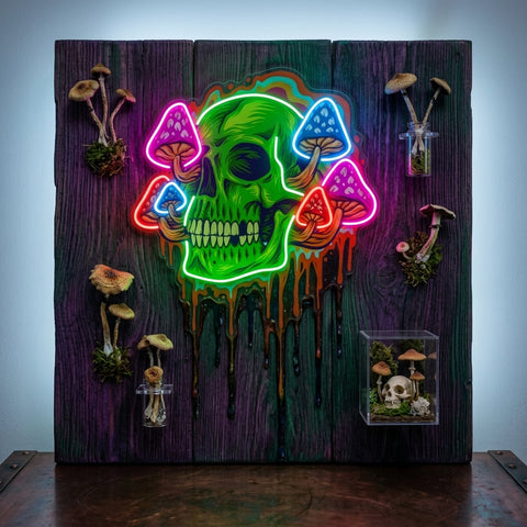 Psychedelic Head Skull LED Neon Sign Light Pop Art