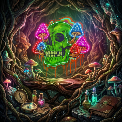 Psychedelic Head Skull LED Neon Sign Light Pop Art