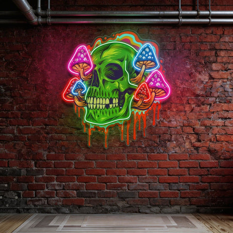 Psychedelic Head Skull LED Neon Sign Light Pop Art