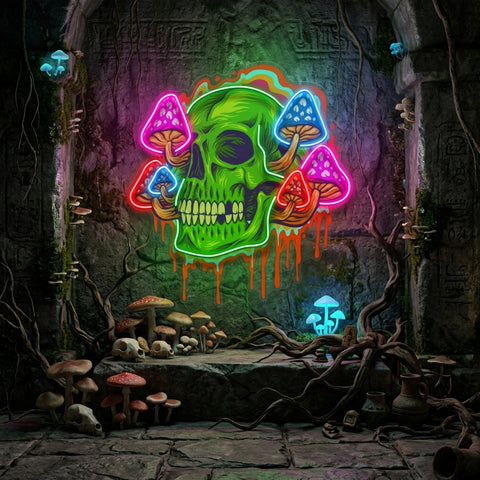 Psychedelic Head Skull LED Neon Sign Light Pop Art