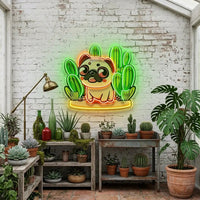 Pug Desert LED Neon Sign Light Pop Art