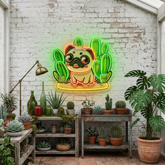 Pug Desert LED Neon Sign Light Pop Art