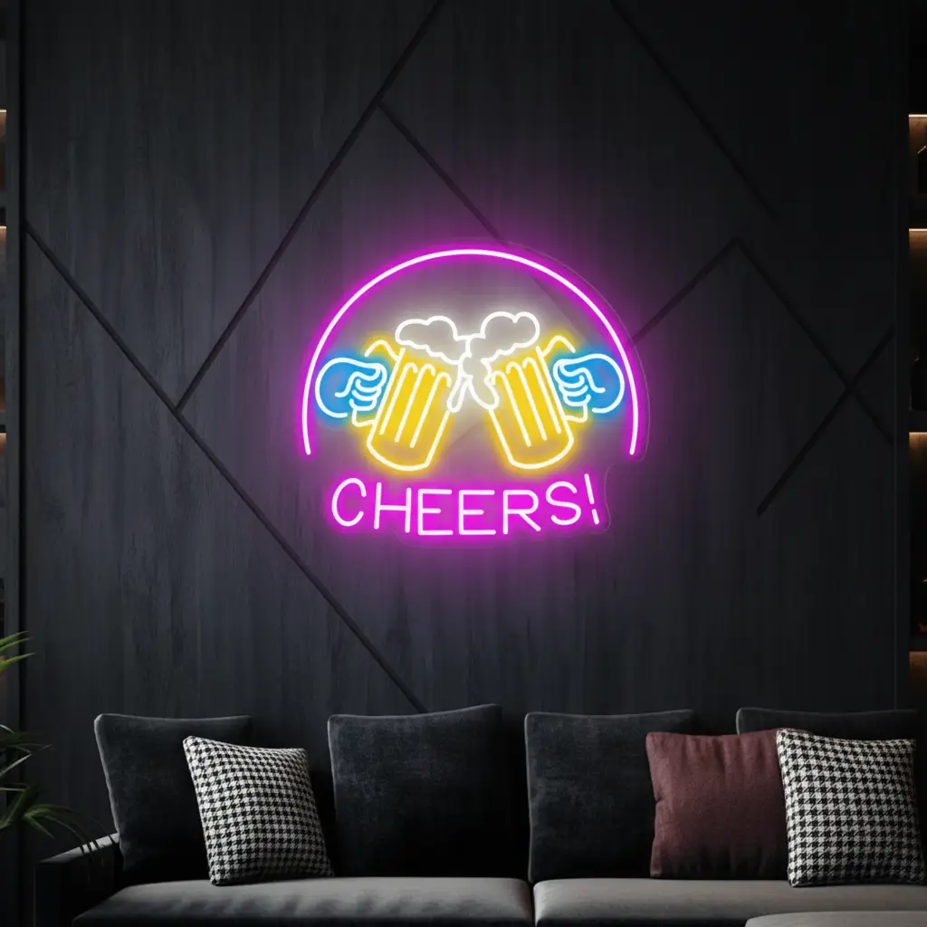 Beer Cheers Neon Signs Lights Bar Art Wall Decor