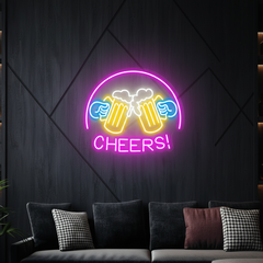 Beer Cheers Neon Signs Lights Bar Art Wall Decor