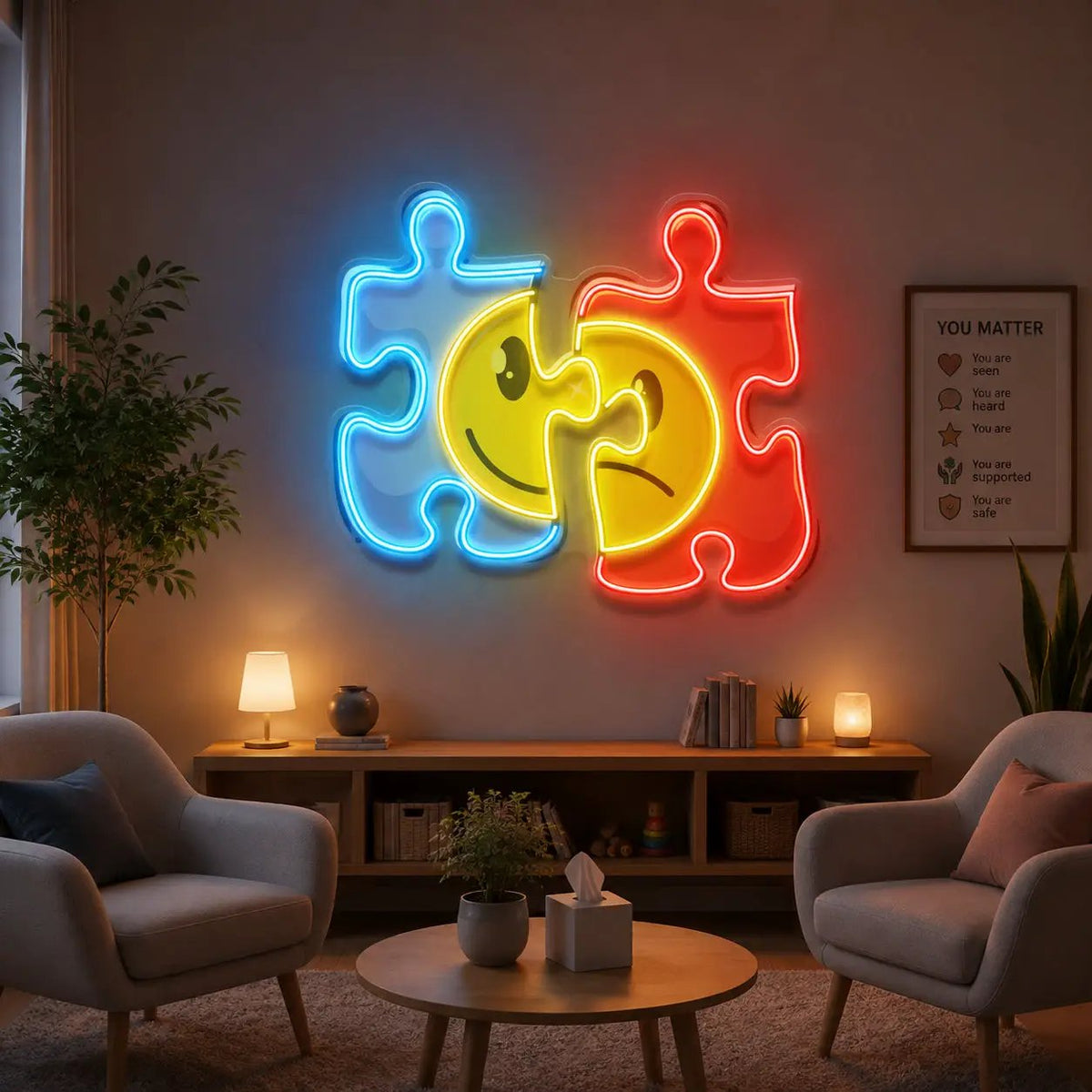 Puzzle LED Neon Sign Light Pop Art