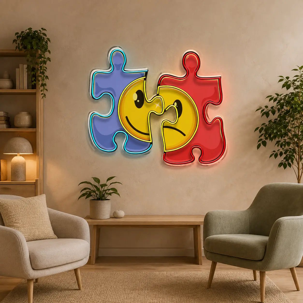 Puzzle LED Neon Sign Light Pop Art