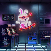 Rabbit Patin LED Neon Sign Light Pop Art