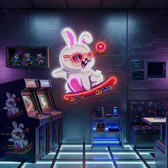 Rabbit Patin LED Neon Sign Light Pop Art