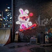 Rabbit Patin LED Neon Sign Light Pop Art