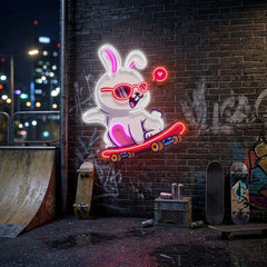 Rabbit Patin LED Neon Sign Light Pop Art