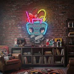 Radio And Cable LED Neon Sign Light Pop Art