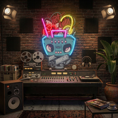 Radio And Cable LED Neon Sign Light Pop Art