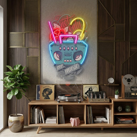 Radio And Cable LED Neon Sign Light Pop Art