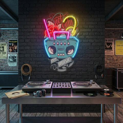 Radio And Cable LED Neon Sign Light Pop Art