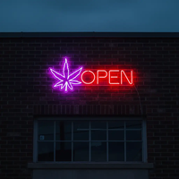 Open Neon Sign Weed Neon Sign Wall Decor Art