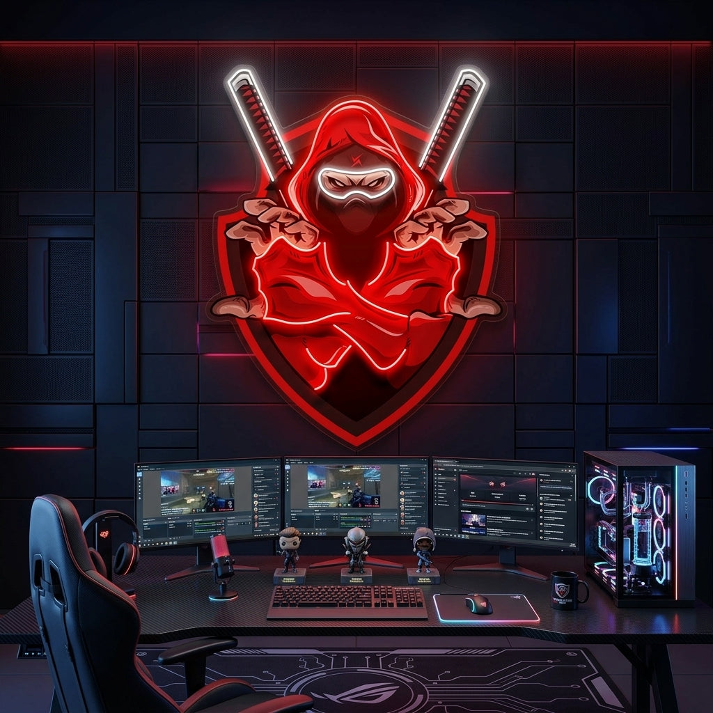Red Ninja LED Neon Sign Light Pop Art