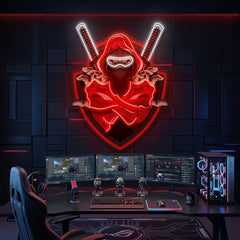 Red Ninja LED Neon Sign Light Pop Art