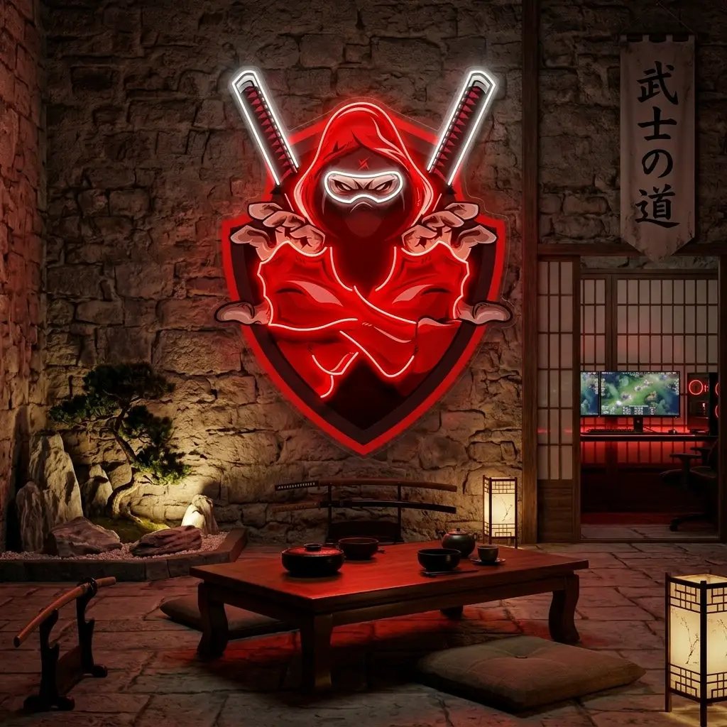 Red Ninja LED Neon Sign Light Pop Art