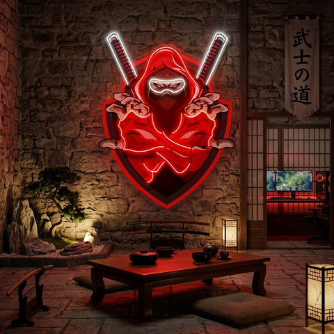 Red Ninja LED Neon Sign Light Pop Art