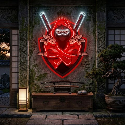 Red Ninja LED Neon Sign Light Pop Art
