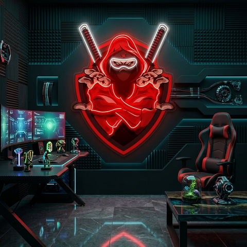 Red Ninja LED Neon Sign Light Pop Art