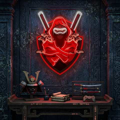 Red Ninja LED Neon Sign Light Pop Art
