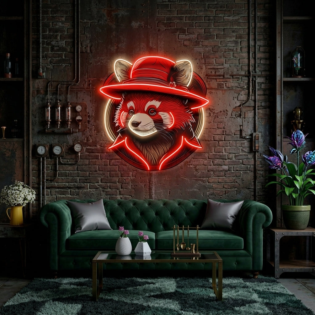 Red Racoon LED Neon Sign Light Pop Art
