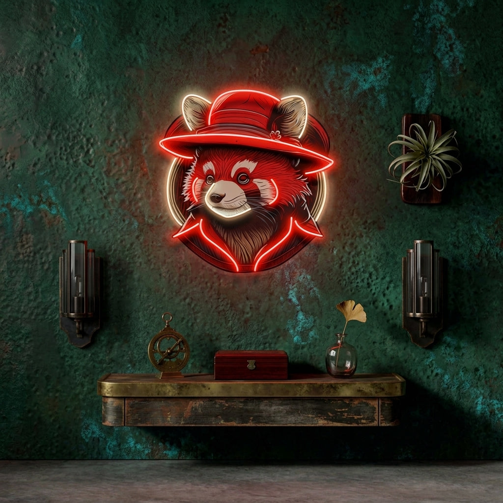 Red Racoon LED Neon Sign Light Pop Art