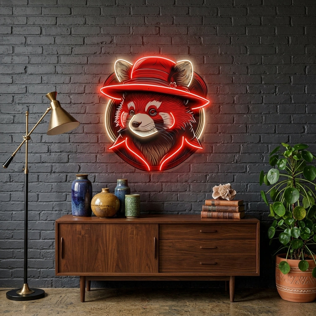 Red Racoon LED Neon Sign Light Pop Art