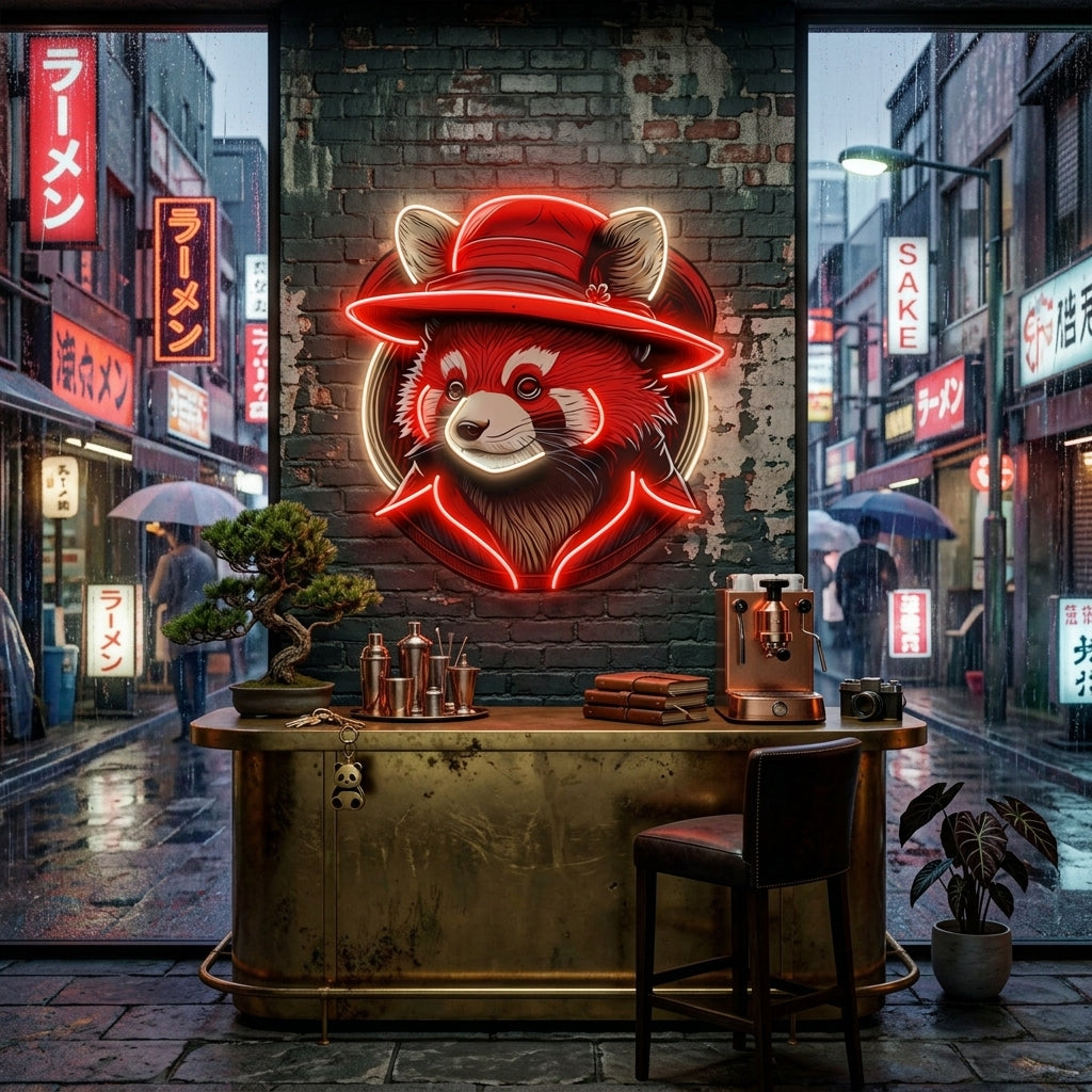 Red Racoon LED Neon Sign Light Pop Art