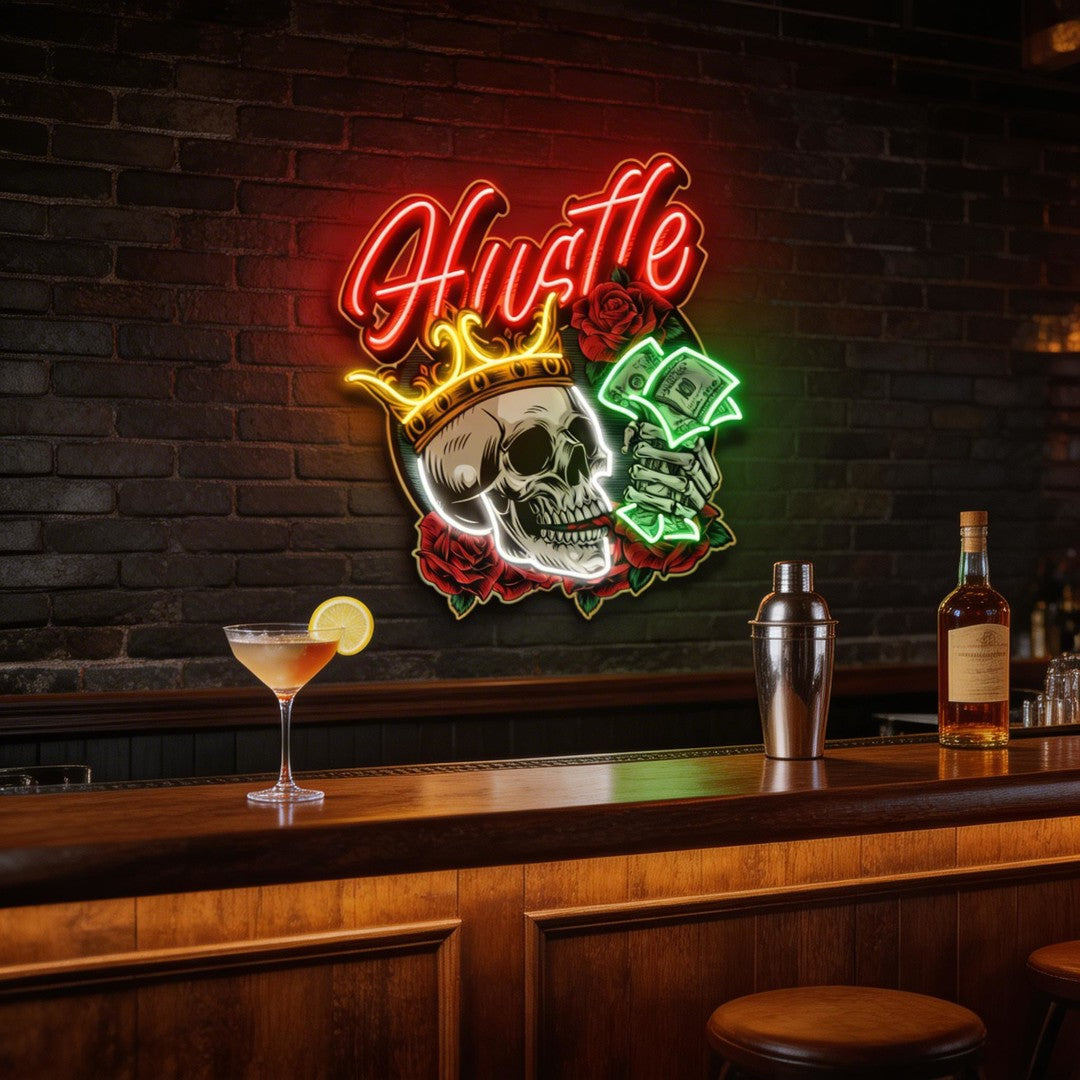 Rich Skull LED Neon Sign Light Pop Art