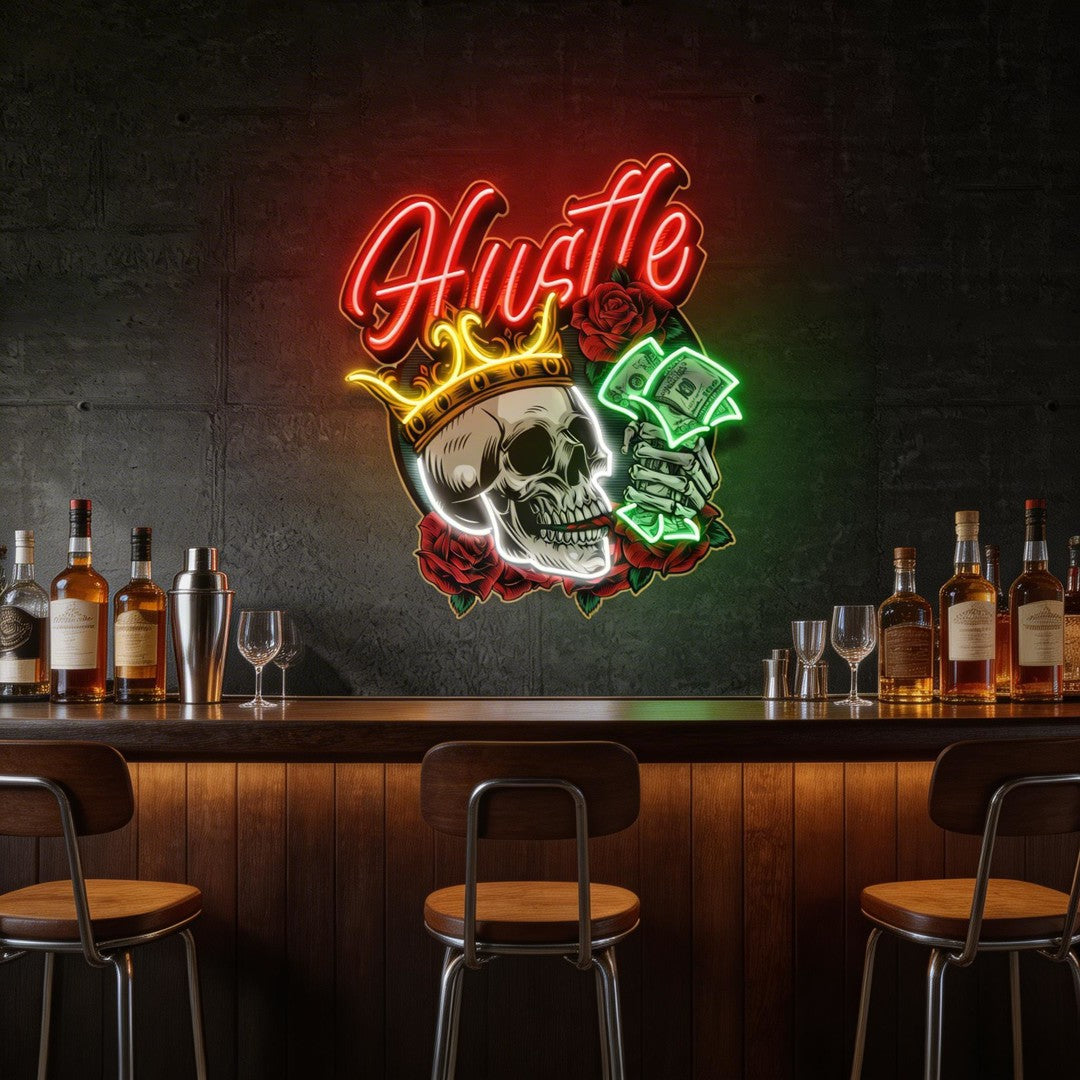 Rich Skull LED Neon Sign Light Pop Art