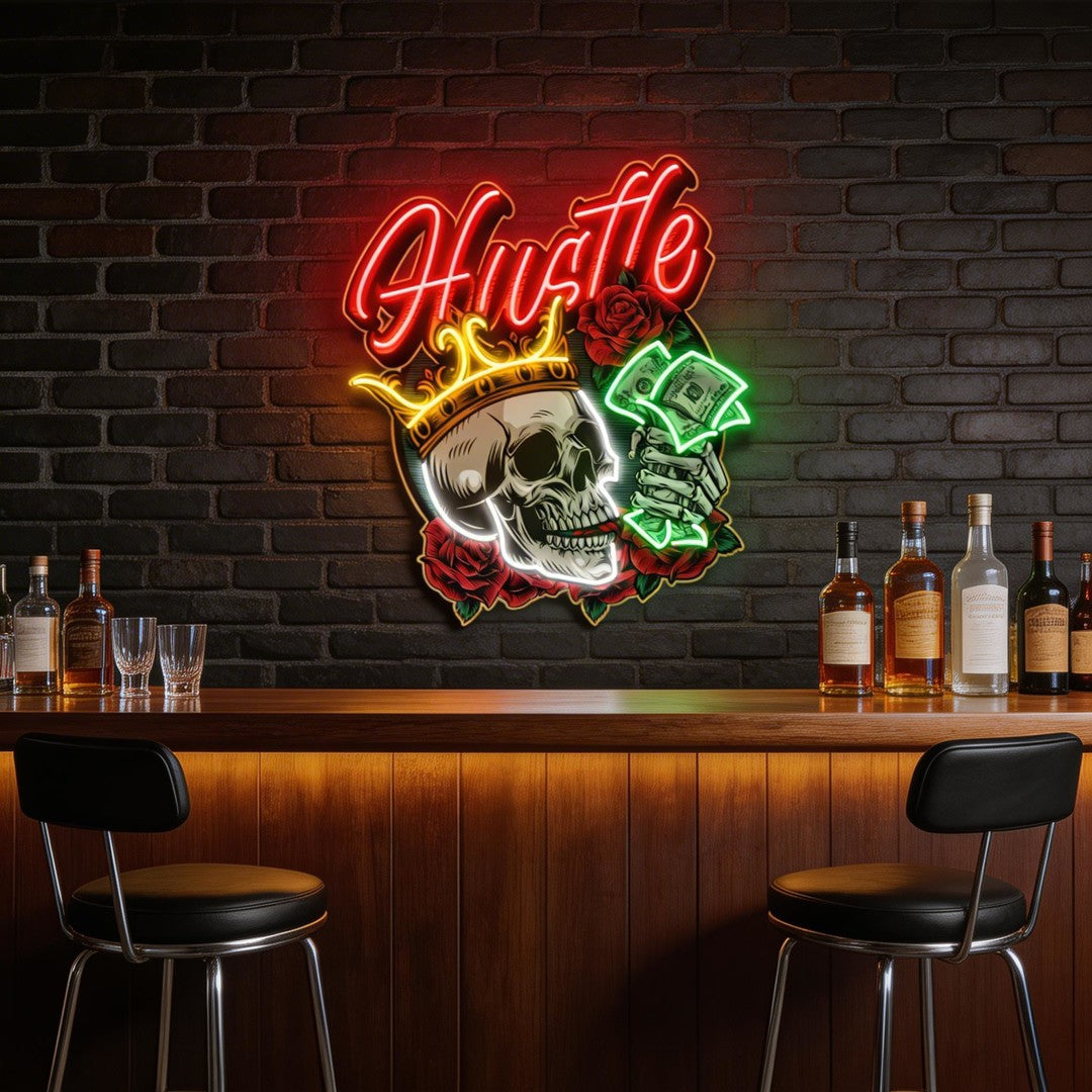 Rich Skull LED Neon Sign Light Pop Art