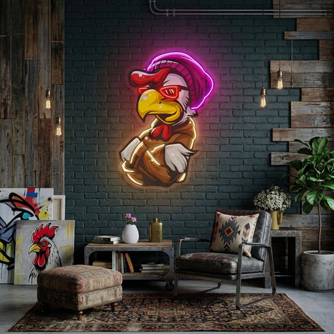 Rooster Hoodie LED Neon Sign Light Pop Art