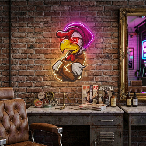 Rooster Hoodie LED Neon Sign Light Pop Art