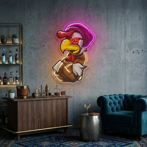 Rooster Hoodie LED Neon Sign Light Pop Art