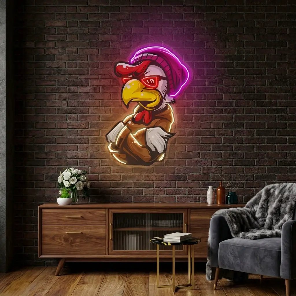 Rooster Hoodie LED Neon Sign Light Pop Art