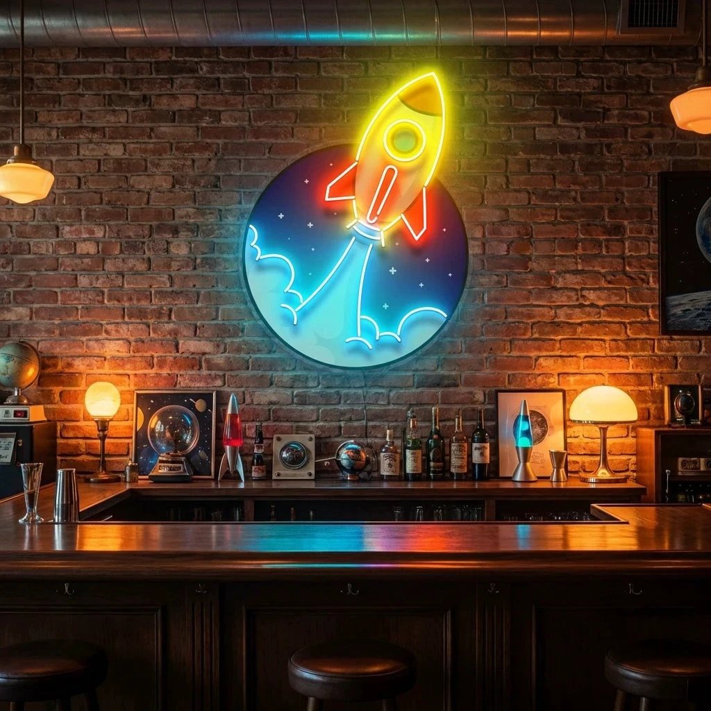 Rocket Artwork Led Neon Sign Light