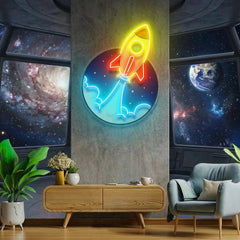 Rocket Artwork Led Neon Sign Light