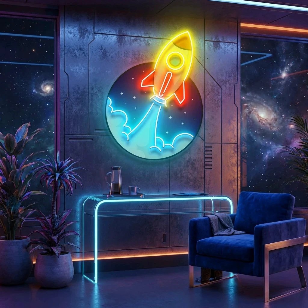 Rocket Artwork Led Neon Sign Light